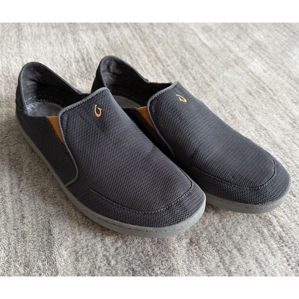 Olukai Nohea Mesh Mens Size 12 Shoe Gray Orange Slip On Casual Comfort NO INSOLE